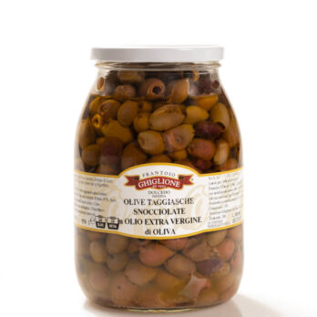 OLIVES TAGGIASCHE DÉNOYAUTÉES À L’HUILE D’OLIVE 950 GR